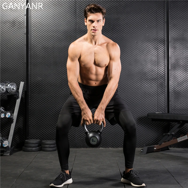 GANYANR Marca Mallas Hombres Compresión Skins Fitness Entrenamiento  Crossfit Gimnasio Legging Deportes Jogging pantalones Largos Yoga Atlético  Pantalones 