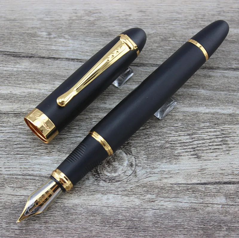 JINHAO X450 матовый черный и золотой 0 7 мм перо с широким основанием перьевая ручка