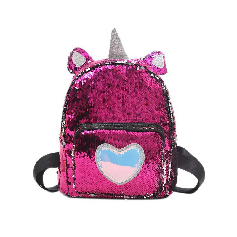 

2019 New Arrival Girl Unicorn Backpack For School Sequins Leather Female Women Teenager Shoulder Bags Mochilas Mujer