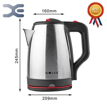 

2L Water Kettle Stainless Steel Handheld Instant Heating Electric Water Kettle Auto Power-off Protection Wired Kettle HG-7829