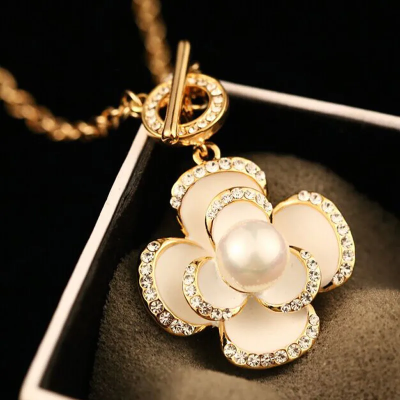 Ожерелье-чокер с искусственным жемчугом и розами, великолепная Модная тонкая золотая цепочка, ожерелье, бижутерия, колье, ювелирные изделия для женщин