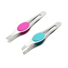 1pcs Professional Lady Stainless Steel Slant Tip Hair Removal Eyebrow Eye Brow Tweezers Face Nose Hair Clip Tweezer Makeup Too
