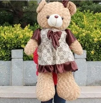 

Free shipping 105cm teddy bear plush toy Large brown skirt bears doll