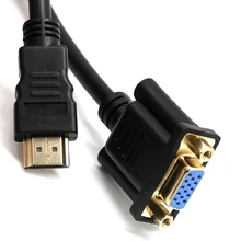 1Pc 30CM HDMI Male To VGA D-SUB 15 pins Female Video AV Adapter Cable For HDTV set-top box