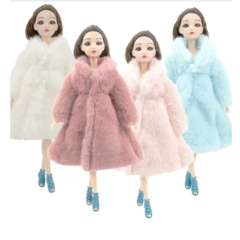 

30CM DOLL CLOTHES Fashion Handmade Clothes Dresses Grows Outfit Flannel coat for Bar bie Doll dress for girls best gift