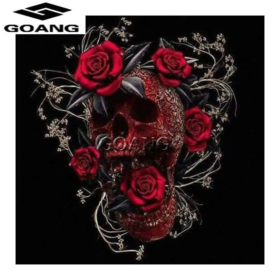 

Full Square Diamond 5D DIY Diamond Painting Red rose skull diamond Embroidery Cross Stitch Rhinestone Mosaic Painting decor