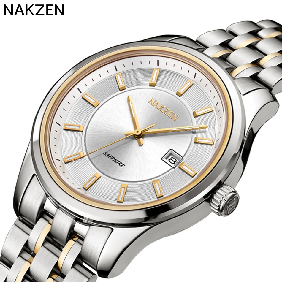 Relogio masculino nakzen женщин смотреть бизнес хронограф дата световой наручные часы