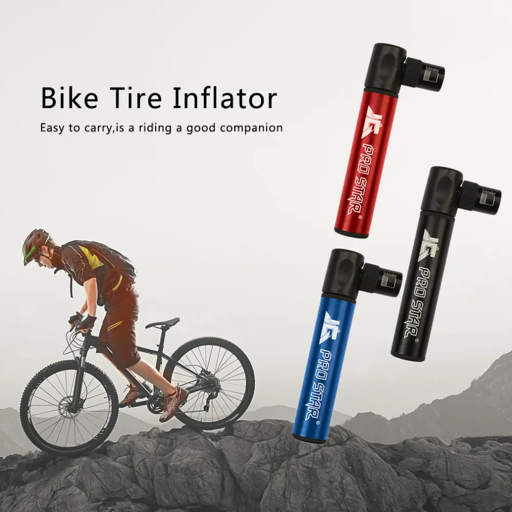 

Pro Star Portable Aluminum Alloy Mini Inflator Air Pump Mountain Bike Cycling Tire Inflator JG-1026 Newest