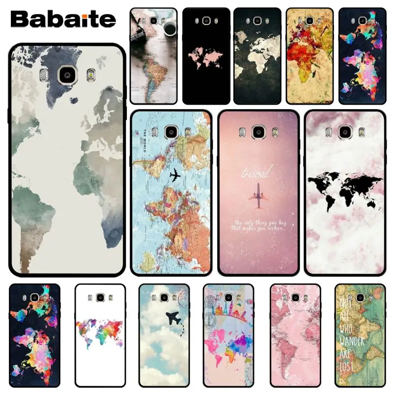 Babaite Travel in the world map Plane plans TPU Phone Case Shell For Samsung J6 2018 J7 J4 2017 J8 Coque | Мобильные телефоны и