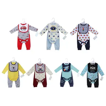 

3PCS/LOT Baby Bodysuit cartoon Printing Infant Jumpsuit Cotton Long Sleeve Boys Girls Baby Clothes