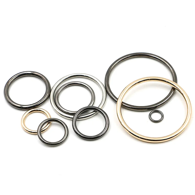 10pcs/lot 20mm/25mm/30mm/35mm Silver Black Gold Circle O Ring Connection Alloy Metal Shoes Bags Belt Buckles DIY Accessorie