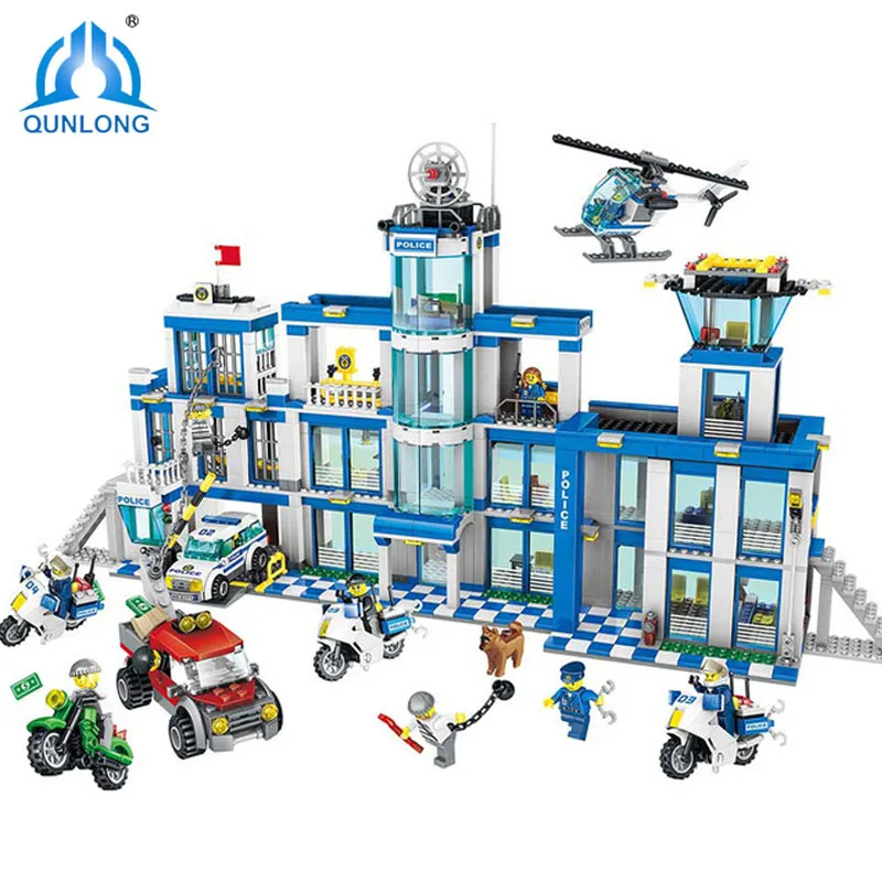 

Qunlong 1397pcs Compatible Legoed Minecrafte City Police Station Building Blocks Bricks Toys For Boy Girl Children Friends Gifts