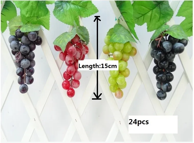 Искусственные Поддельные нетоксичные пластиковые фруктовые продукты виноград с листьями Свадебная вечеринка дом кухонный стол Декоративные события украшения