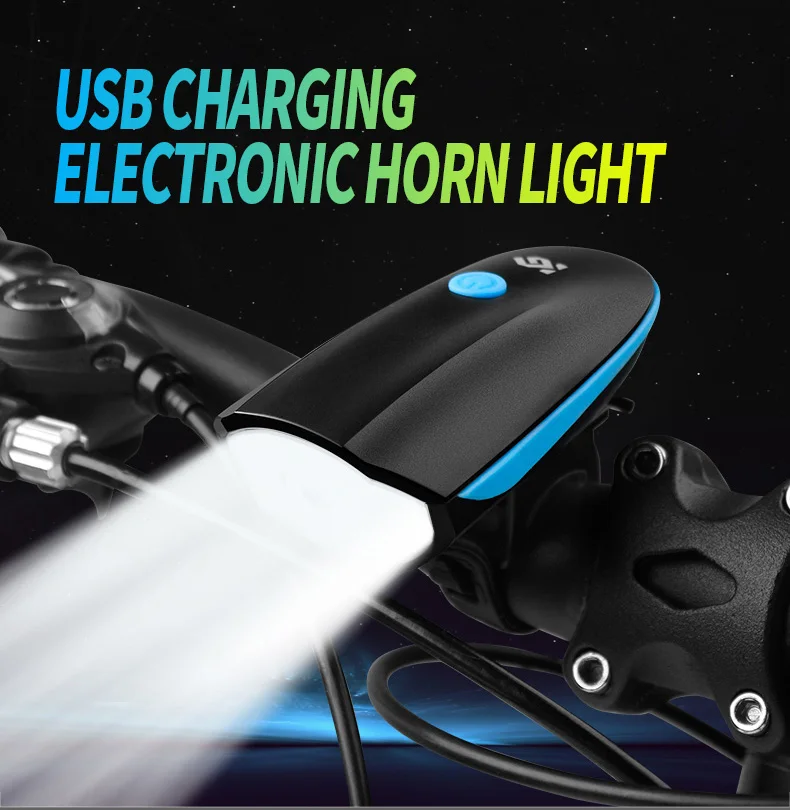 Flash Deal USB Rechargeable Mountain Bike Front Light with Electric Bell 140db Bicycle Horn Lights Headlight Cycling Horn MTB Bike Bell 13