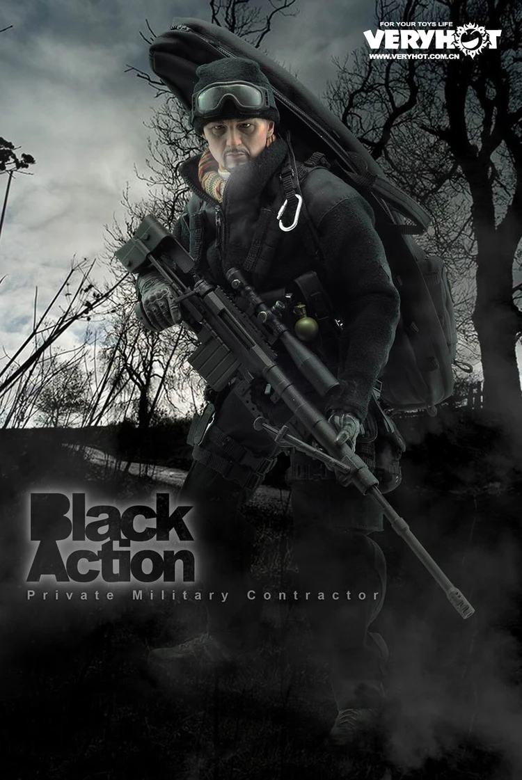 

VeryHot Vh1017 1/6 Black Mission Sniper Set for 12inch Action Figure DIY