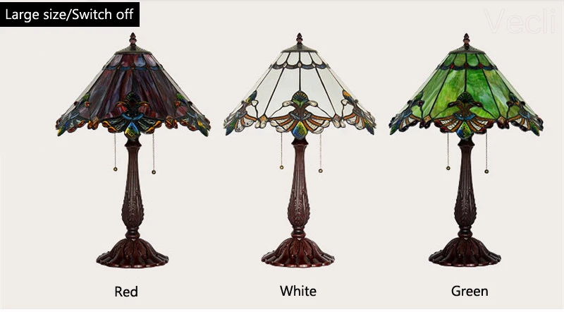 Витражи для дома в стиле арт-деко Tiffanylamp, большие винтажные Роскошные Настольные лампы для спальни, гостиной, офиса, украшения