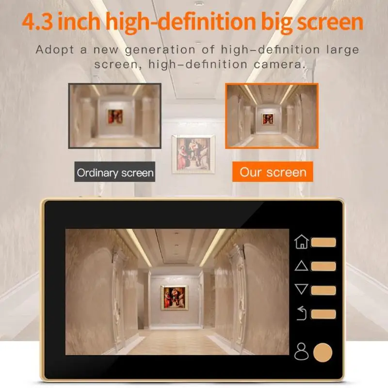 W10 видео дверной звонок 4,3 дюймов HD lcd цифровой беспроводной видеодомофон супер ночное видение широкоугольная камера с функцией видео сообщения