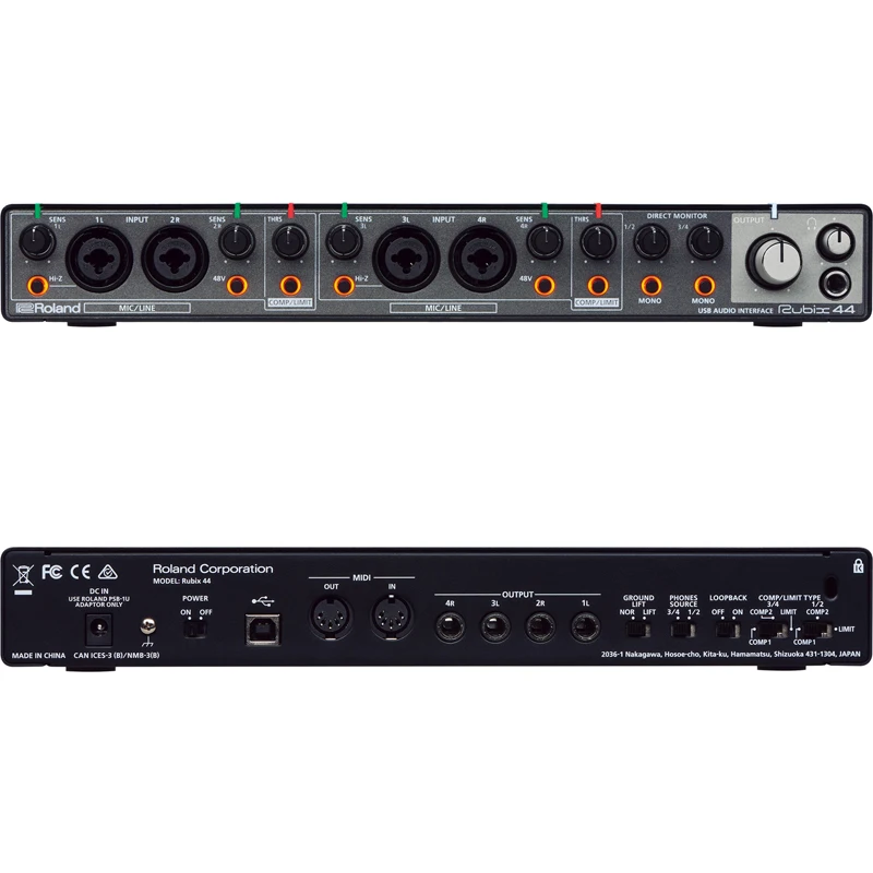 Новый Roland Rubix44 профессиональная Запись Звуковая карта USB аудио интерфейс 4 в для