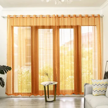 

Colorful Plaid Polyester Tulle Curtains for Bedroom Living Room Window Screen Modern Sheer for Door Customization Wholesale