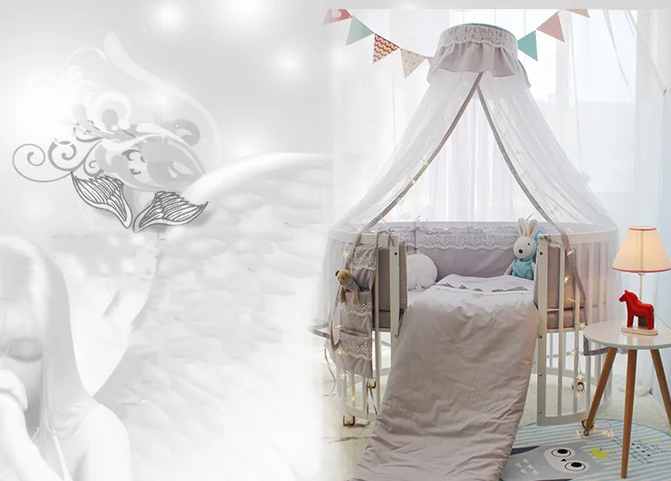 Милые Детские бамперы для кровати, бампер для кроватки принцессы, защита для кроватки новорожденных, хлопковый коврик для детской комнаты, декор для детской эллиптической кровати