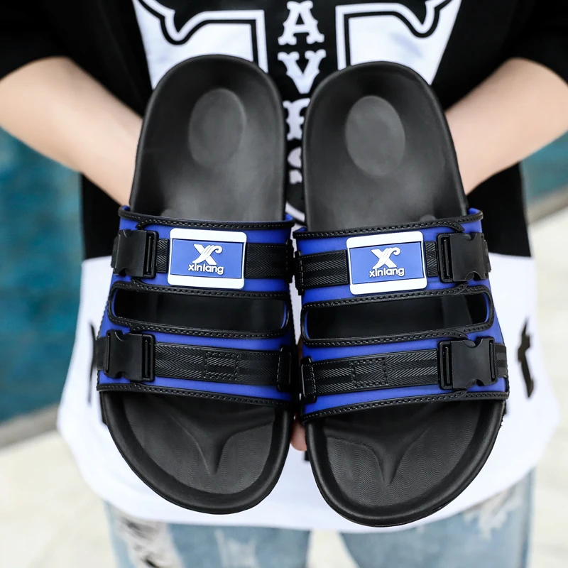 

Casual Slides Footwear Men Summer Mens Slides Shoes Beach Activities Sandals Fashionable Blue Red Causal Sandals Male Shoes