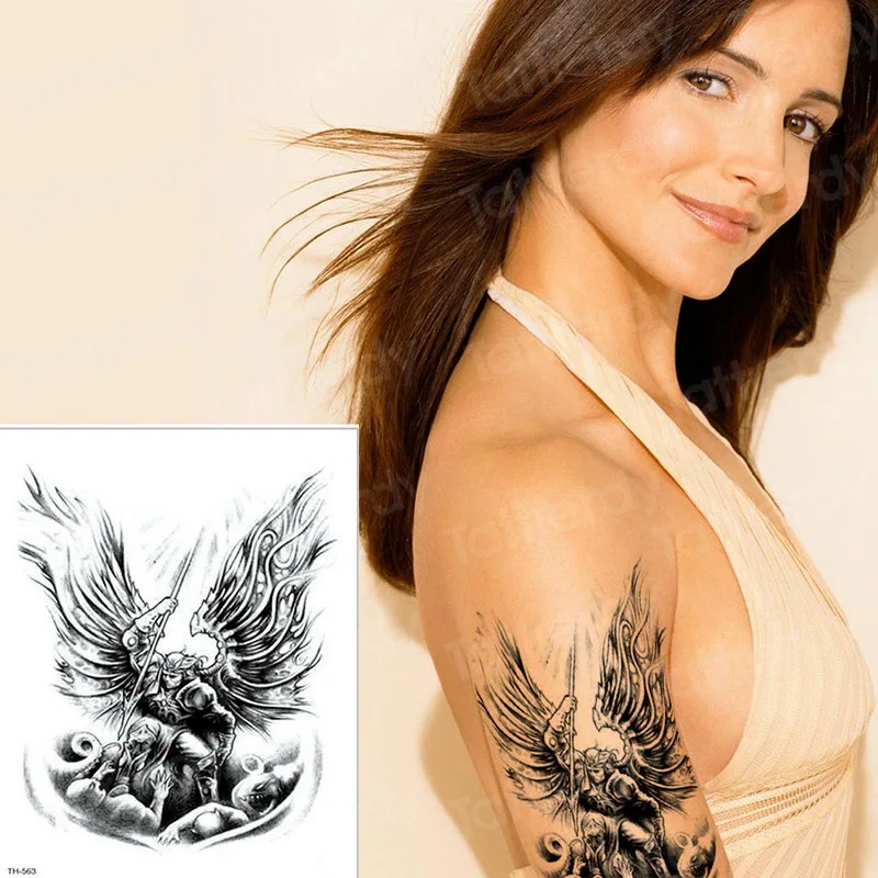 Временные татуировки наклейки черные крылья Переводные татуировки на водной основе& боди-арт тату для женщин мужчины тату-рукава бедра обратно сексуальные