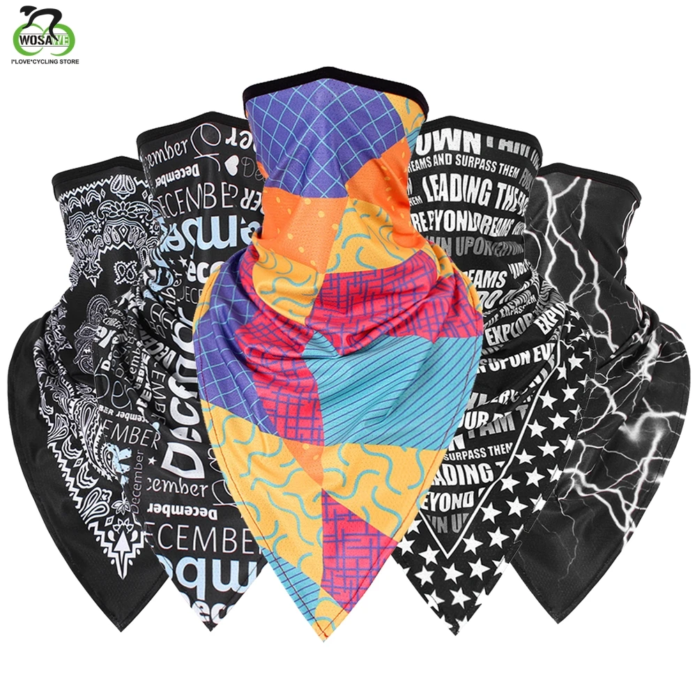 

WOSAWE Cycling Half Face Mask Triangle Quick Dry Bicycle Scarf Suncreeen Climbing Ski Neck Training Mask Anti-UV Sport Protector