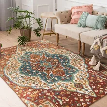 Марокканский Ретро стиль цветочный ковер, большой размер журнальный столик для гостиной ковер, прямоугольник, пасторальные украшения коврик для спальни