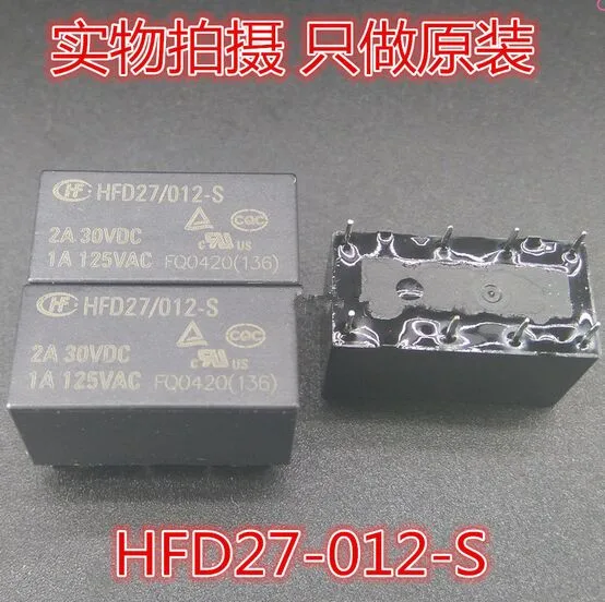 1A//125VAC HFD27//012-S Relay: electromagnetic Ucoil:12VDC 2A//30VDC DPDT