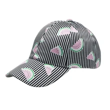Spring And Summer Fashion Print Striped Fruit Pattern Baseball Cap Watermelon Adjustable Cap For Women Visor Men 's Caps Spring And Summer Fashion Print Striped Fruit Pattern Baseball Cap Watermelon Adjustable Cap For Women Visor Men 's Caps