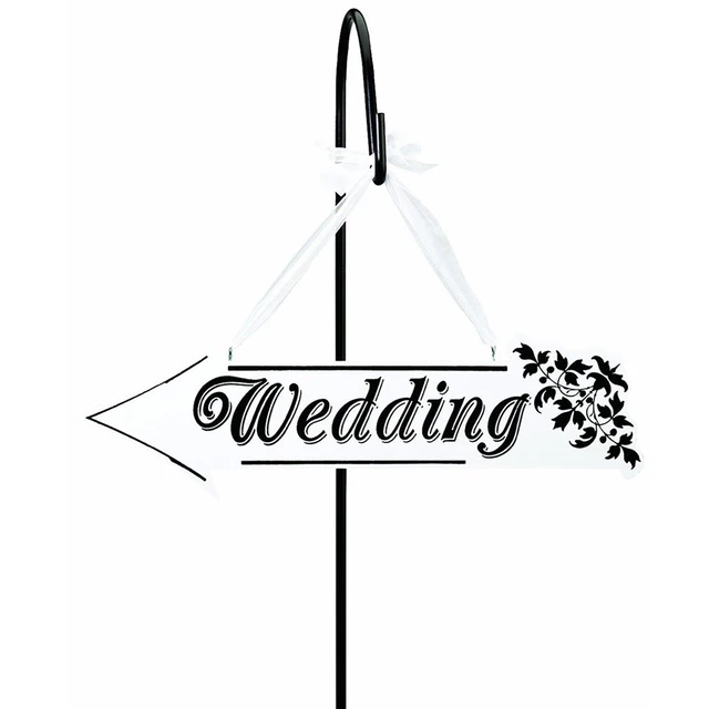 arrow shape wedding sign