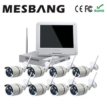recommend 720P P2P CCTV Security Camera System Wireless IP camera kits wifi build in 1TB HDD 10 inch monitor 8ch NVR kits set