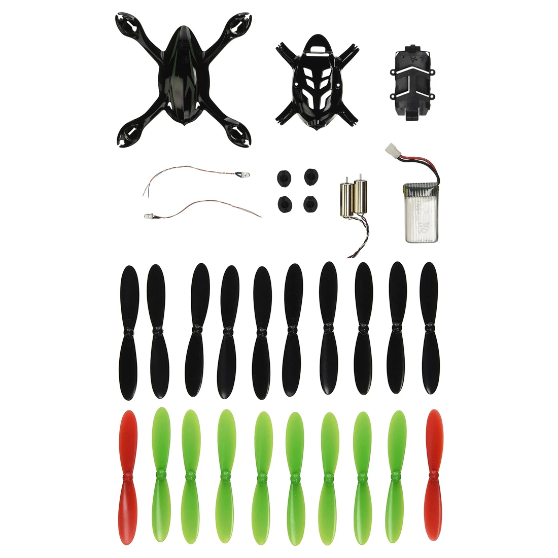 

A Set of plastic aircraft model accessories Aircraft parts for Hubsan X4 Quadcopter H107C Black / Green / Red Security Lot