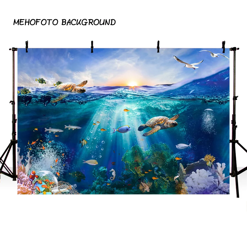 Фон MEHOFOTO для фотосъемки с изображением подводного мира Фотофон летней вечеринки