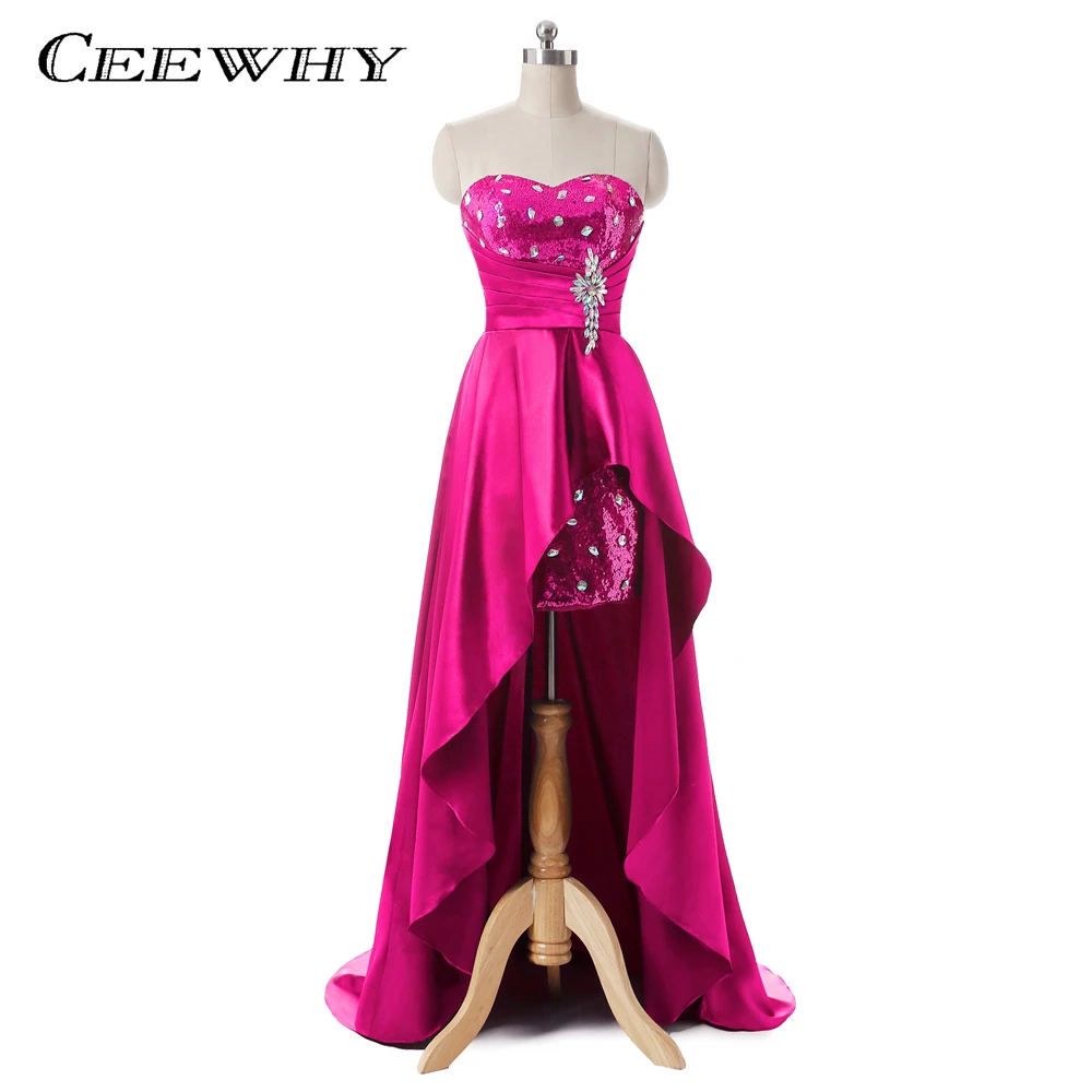 CEEWHY Sequined Crystal Evening Dresses Long Abendkleider Vestido de Noiva Short Front Back Long Court Train Prom Party Gowns CEEWHY Sequined Crystal Evening Dresses Long Abendkleider Vestido de Noiva Short Front Back Long Court Train Prom Party Gowns