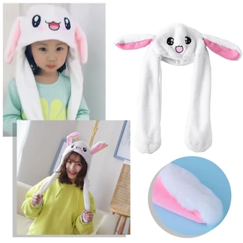 

KLV 1PC Hot Novelty Magic Rabbit Hat With Moving Ear Plush Toy Gift Kids Toy Party Photo