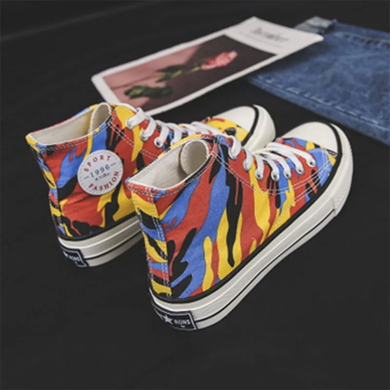 

Men's High-top Camouflage Canvas Shoes 2019 New Casual Men's Shoes Men's And Women's General Casual Shoes Men's Vulcanized Shoes
