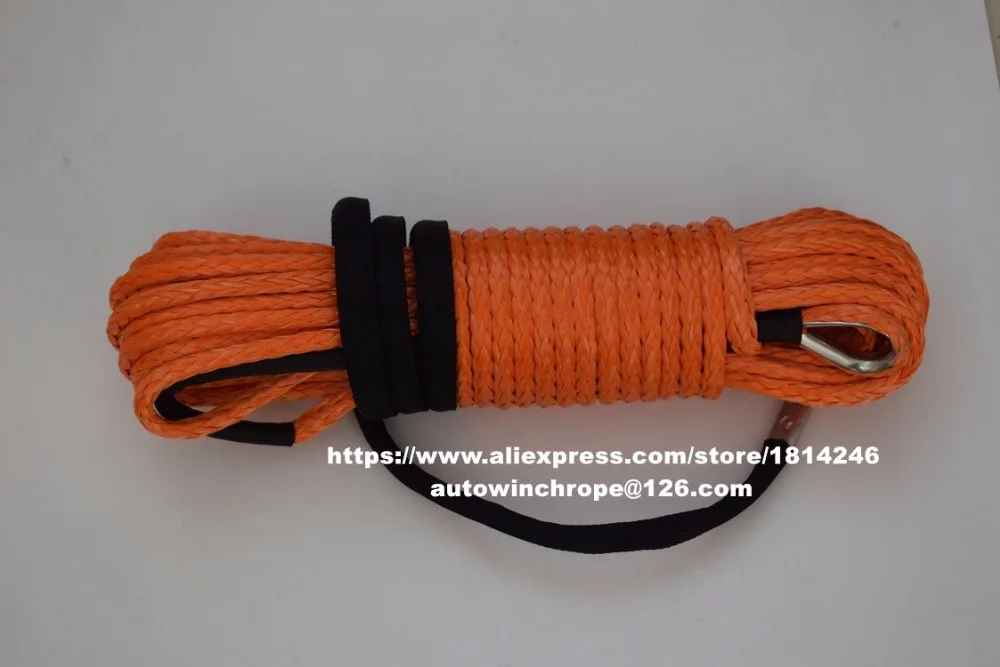 البرتقال 10 ملليمتر * 30 متر حبل الاصطناعية ، atv ونش كابل ل أجزاء السيارات ، المغلفة ونش كابل ، off الطريق حبل