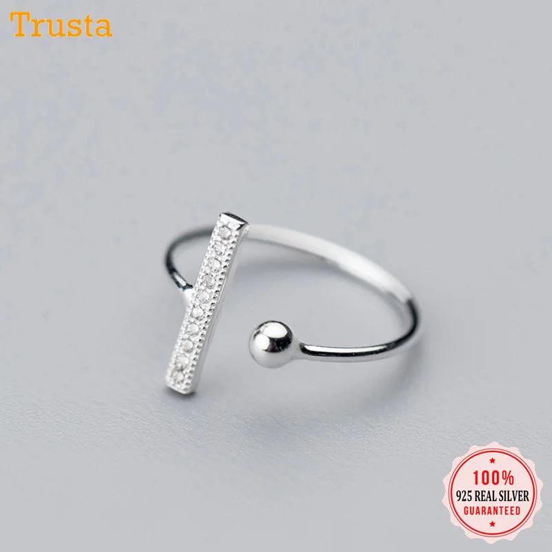 

Trustdavis 100% 925 Sterling Silver Fashion Stick CZ And Ball Cocktail Ring Sizable 5 6 7 Girls Women Teens Gift Jewelry DA208