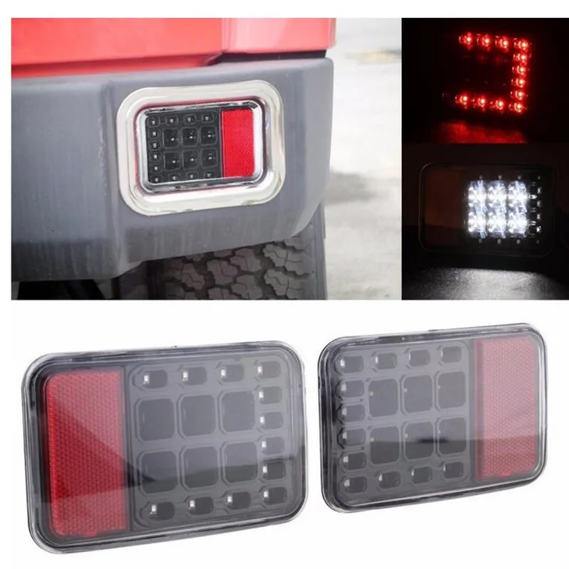 FOR 07 16 JEEP WRANGLER JK BLACK CLEAR LENS LED REAR BUMPER TAIL REVERSE LIGHTSin Car Light