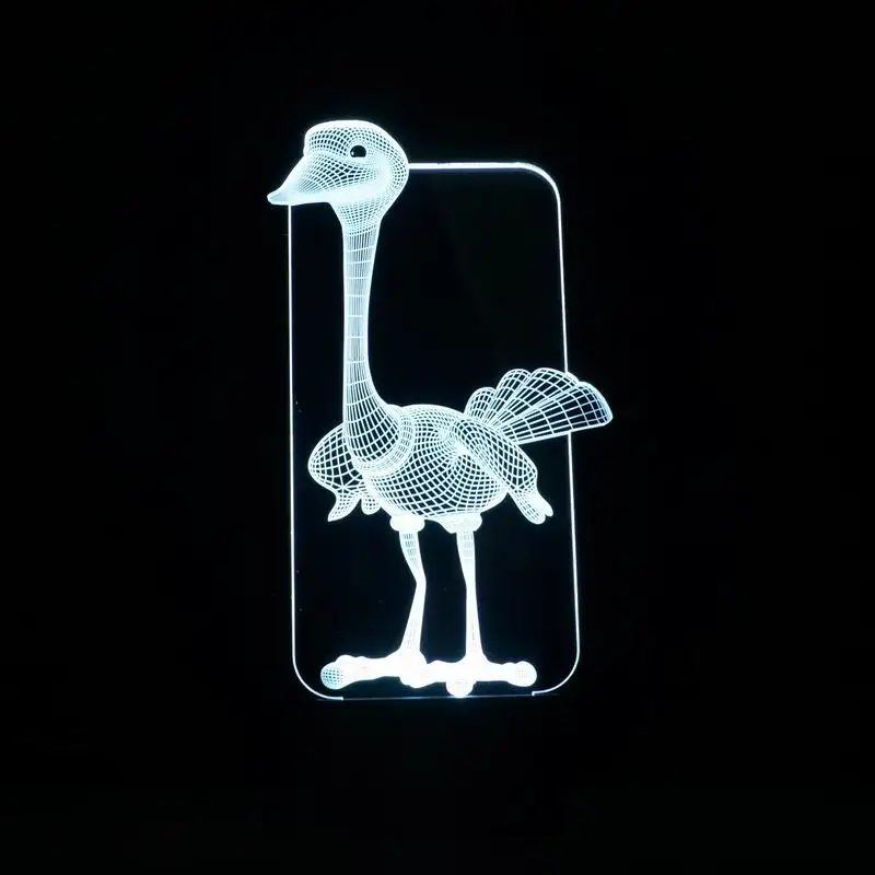 Прекрасный страуса LED Настольная лампа USB кабель сенсорный боты для украшения дома
