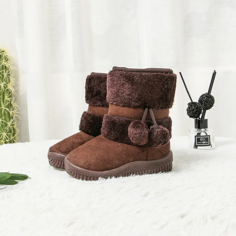 Children's Boots Warm Solid Girls Snow Boot Boys Girls Kids Rubber Boots Children Shoes Non-slip Girl Boots Winter Size 21-35