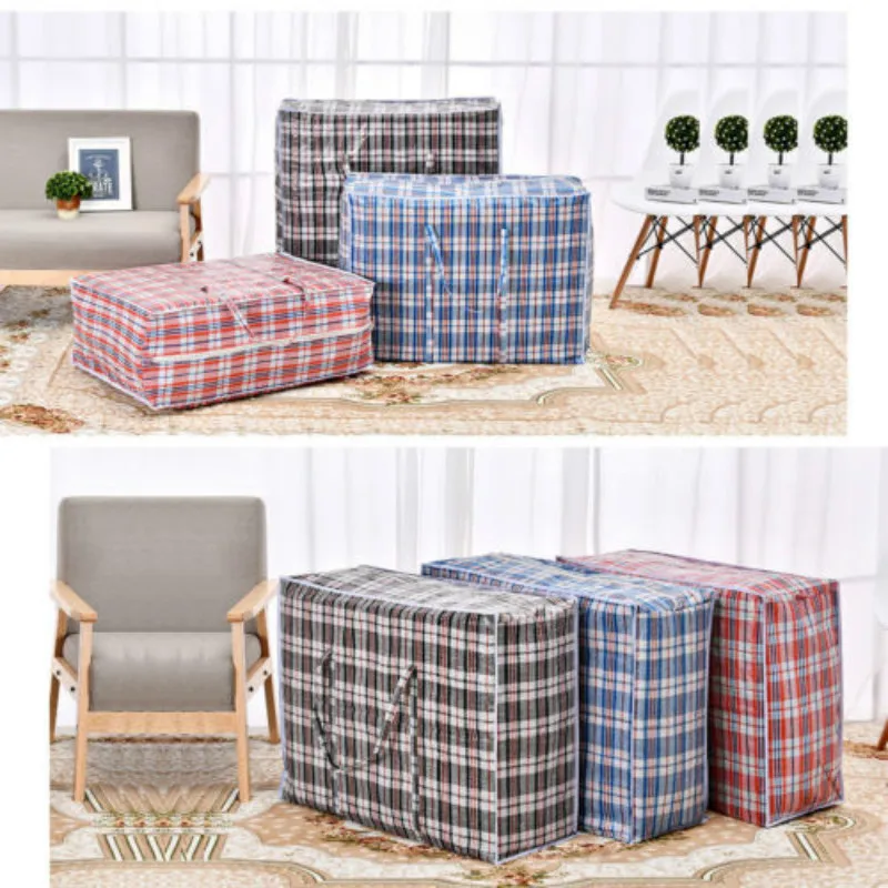 

Jumbo Home Laundry Plastic Bag Zipped Reusable Large Strong Storage Bags Holder