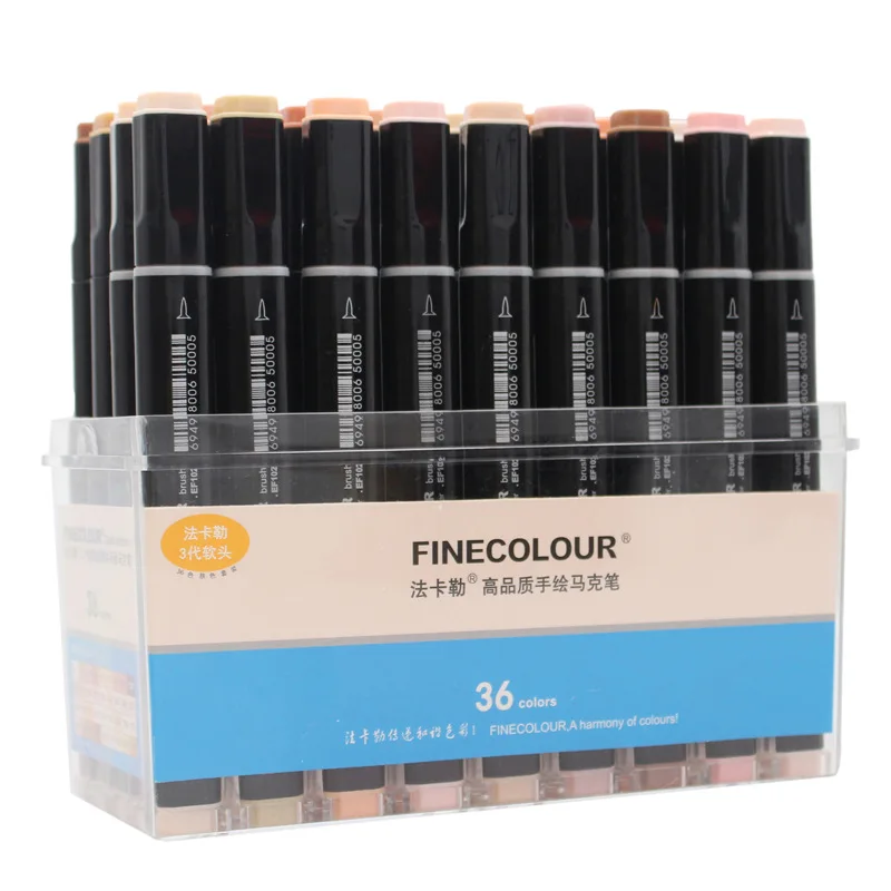 Finecolour 12 24 36 цветов фломастеры для рисования с двойной головкой ручка манги