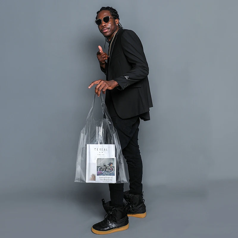 

HARDINRON Color Toughness Transparent PVC Bag Female Jelly Gift Bag Shopping Bag Plastic Tote Bag Women Handbags Custom LOGO