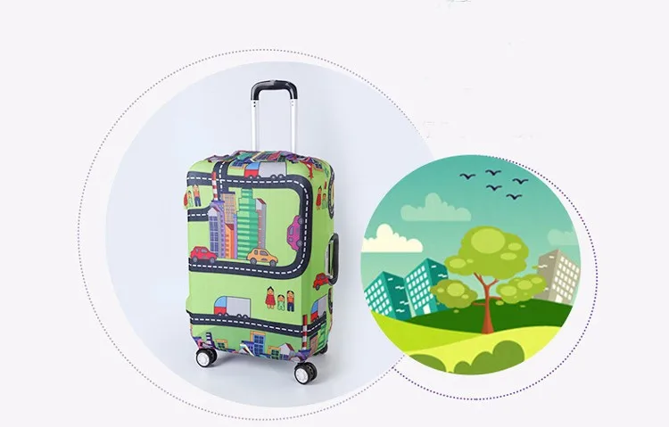 OKOKC дорожный узор толще багаж чемодан защитный чехол применить к 19 ''-32'' чемодан эластичные туристические аксессуары