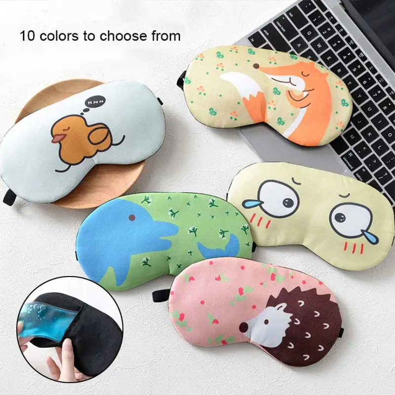 

Summer Sleep Mask Eyepatch Rest Travel Relax Aid Blindfold Ice Cover Cute Pattern Eye Patch Sleeping Eyeshade For Men Women