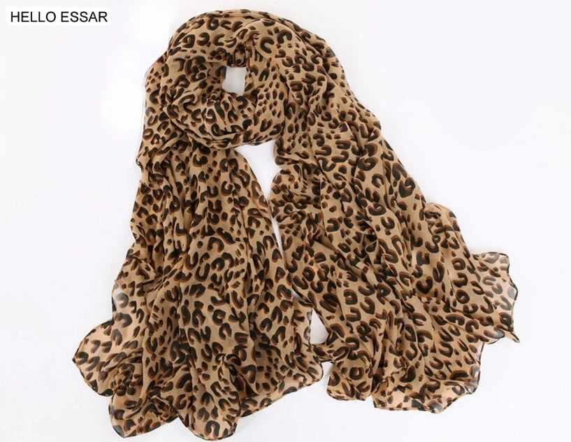 Femmes foulard en mousseline de soie 150*45cm style mince écharpes imprimer chat étoile léopard châles et écharpes meilleur cadeau de fête 22009