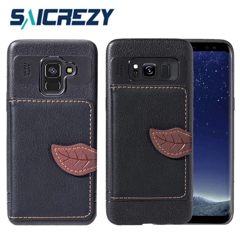 

Leather Wallet Stand cover For Samsung Galaxy A6 A8 2018 case bumper For Galaxy S8 S9 Plus S7 edge J4 J6 J5 J3 2017 phone Cover
