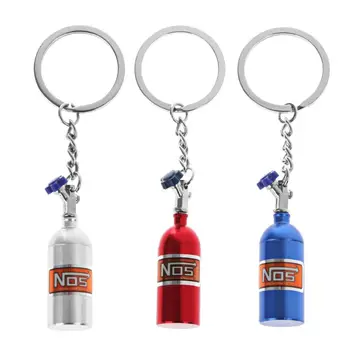 

Fashion Metal Key Ring Car Key Chain Holder Keyfob For NOS Turbo Nitrgen Bottle Car Styling